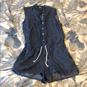 Splendid Denim romper sleeveless large jumper blue